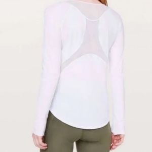 Lululemon Sculpt White Long Sleeve with Mesh Back